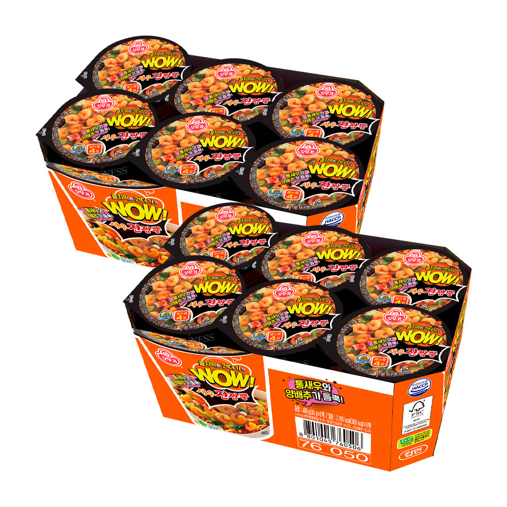 오뚜기 WOW 새우진짬뽕 컵 80g 12개