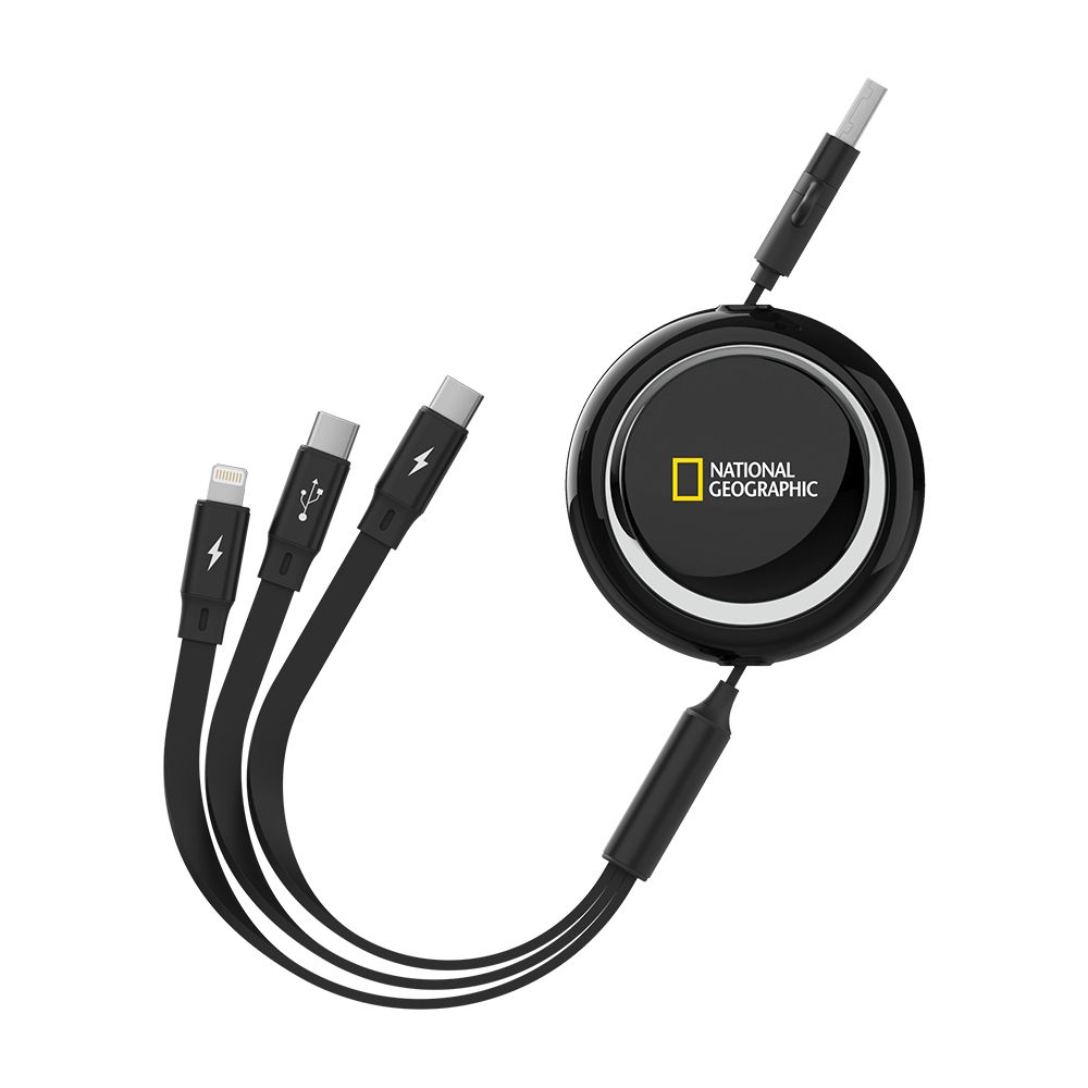 내셔널지오그래픽 3 in 1 USB 릴케이블 1.2M(블랙) - 상세 이미지 2