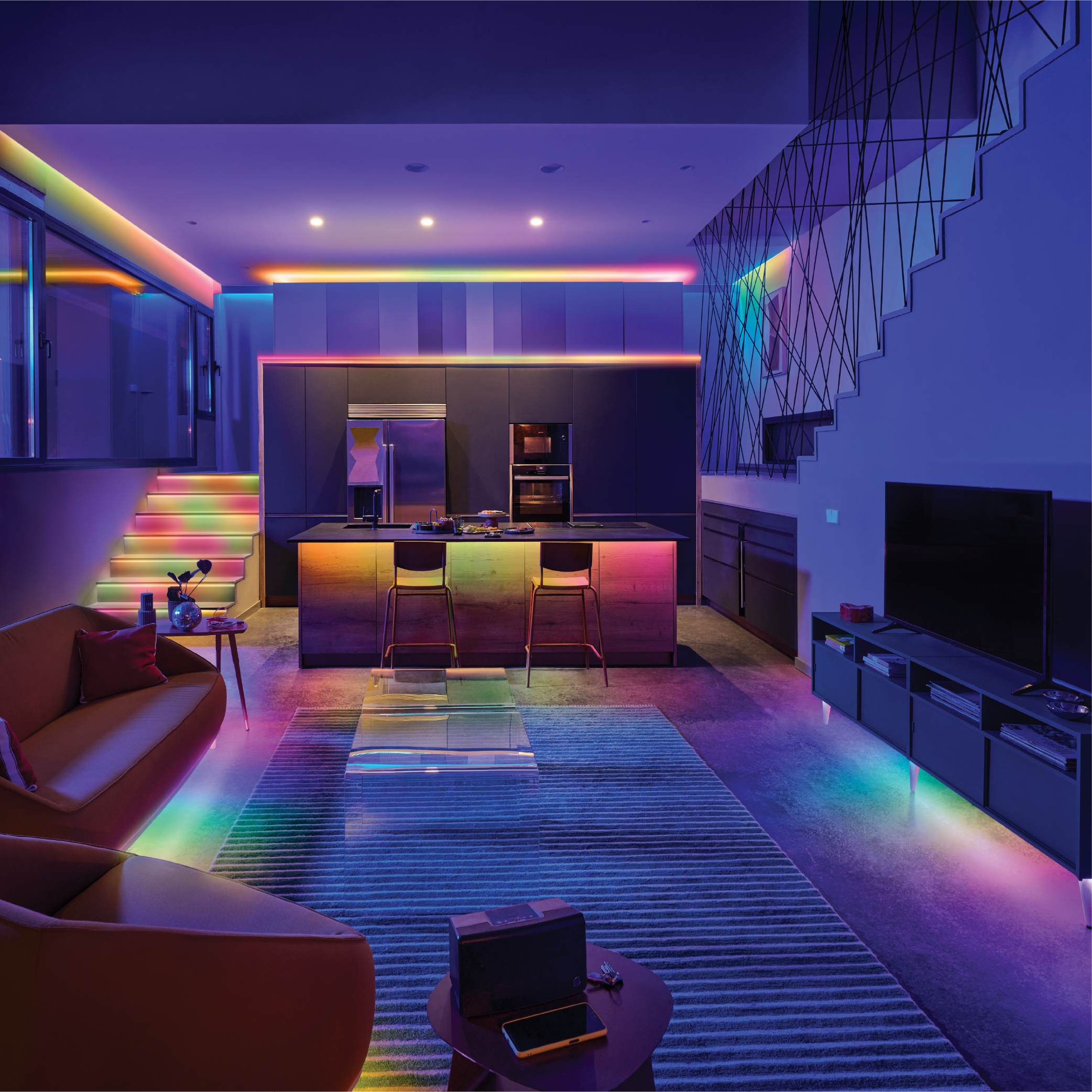 필립스 위즈 멀티 컬러 LED 스트립 라이트 붙이는 줄조명 간접조명 5M 1팩 x RGBIC