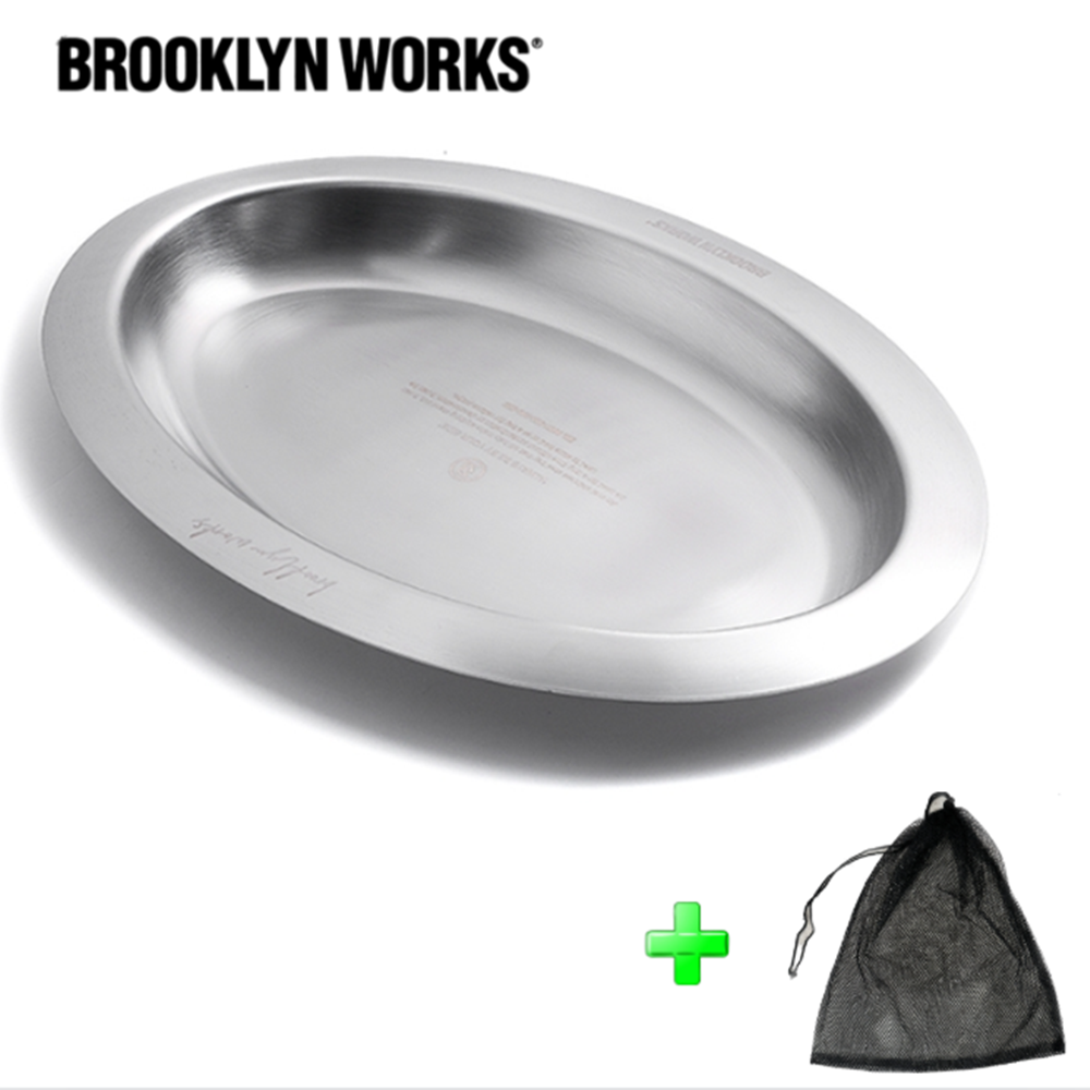 브루클린웍스 오발 플레이트 메쉬파우치 세트 접시 식기 S