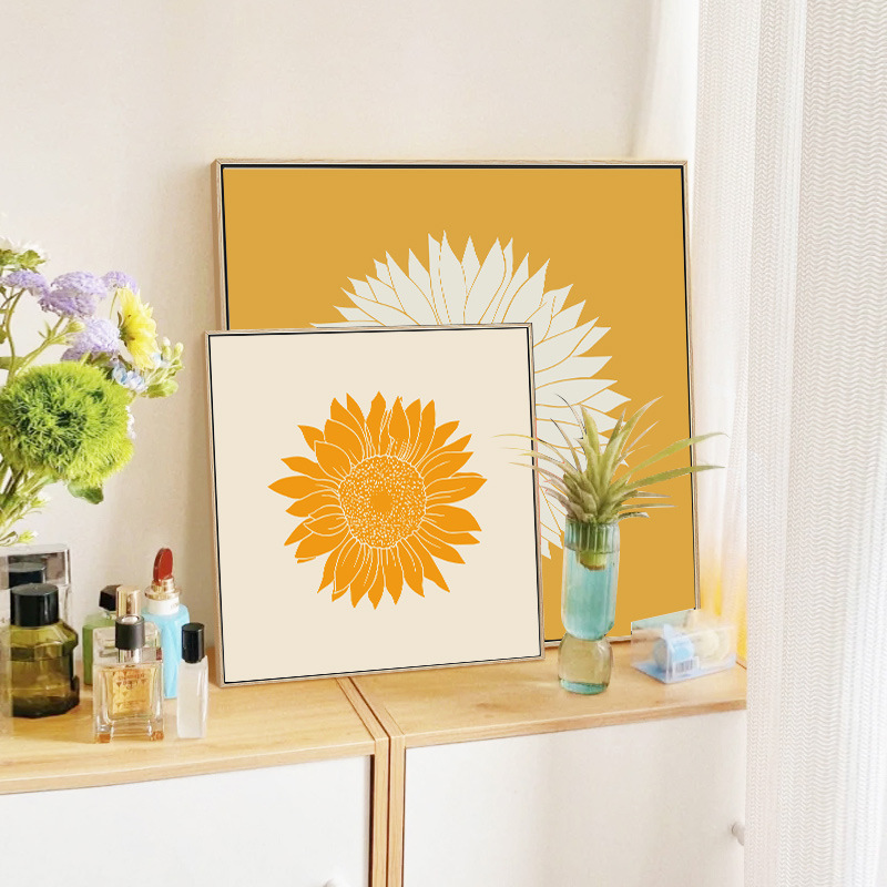 해바라기 꽃 액자 50cm 그림 풍수 돈 들어오는 개업 사진 가게 오픈 선물 - 상세 이미지 2