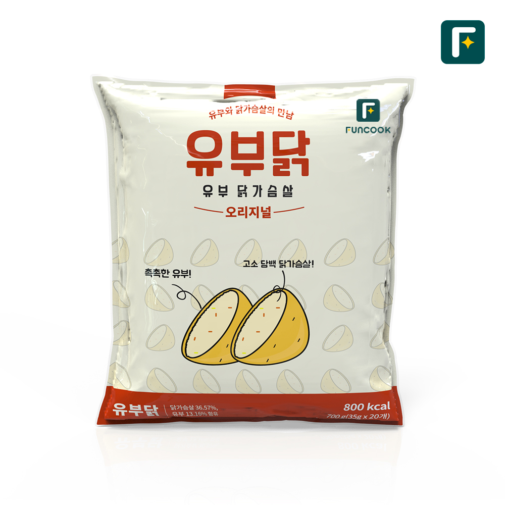 펀쿡 유부닭 유부 닭가슴살 20구 700g 1팩 식단관리 유부초밥 - 메인 이미지
