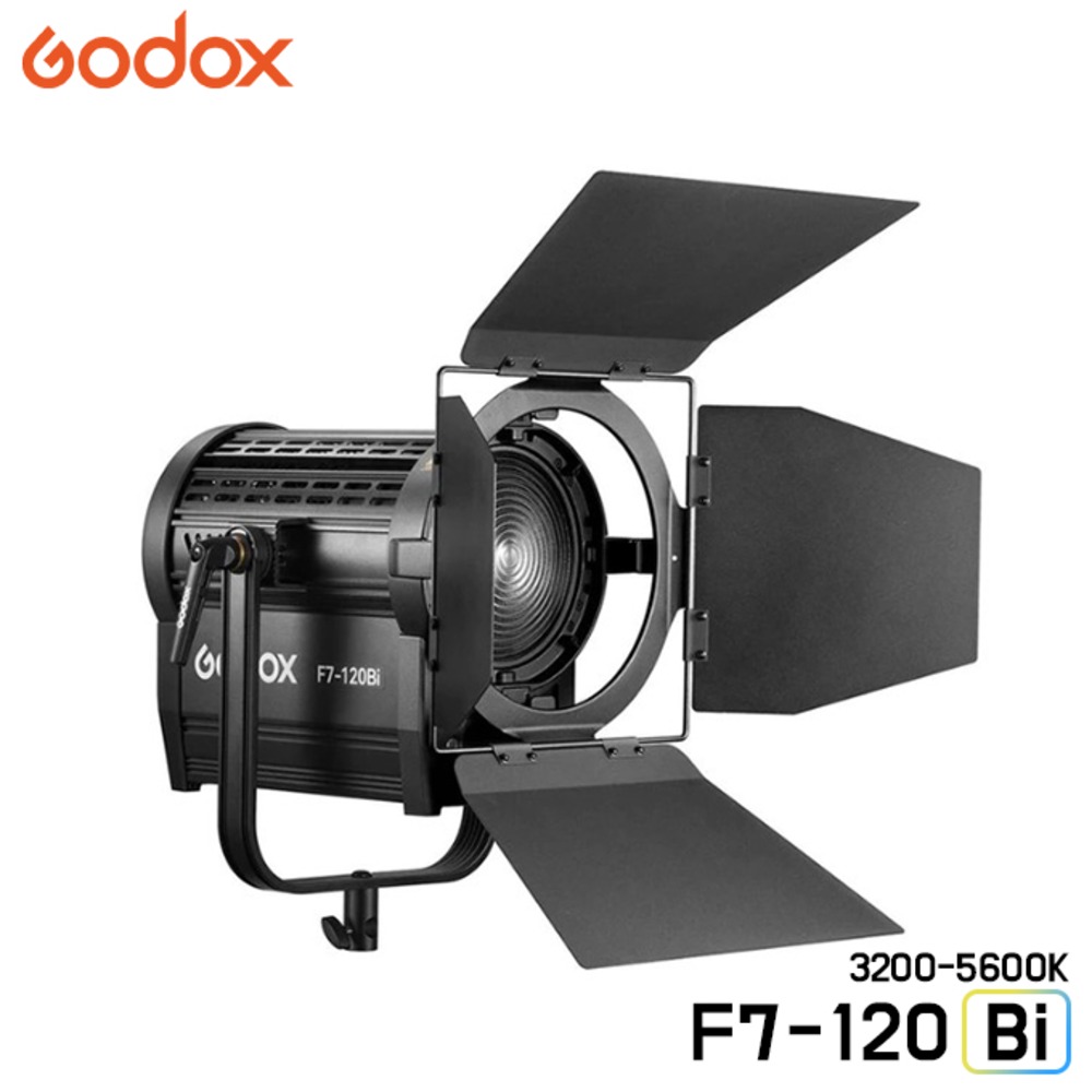GODOX F7-120Bi / LED 바이컬러 3200K - 5600K 스포트라이트 방송사 스튜디오용 고출력조명 프레넬 조명 Fresnel Light