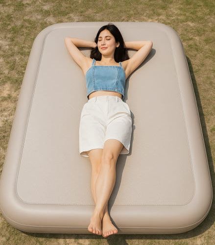 루디 에어 매트 박스 에어펌프 세트 자충 싱글 캠핑 침대 양면 25cm - 상세 이미지 3