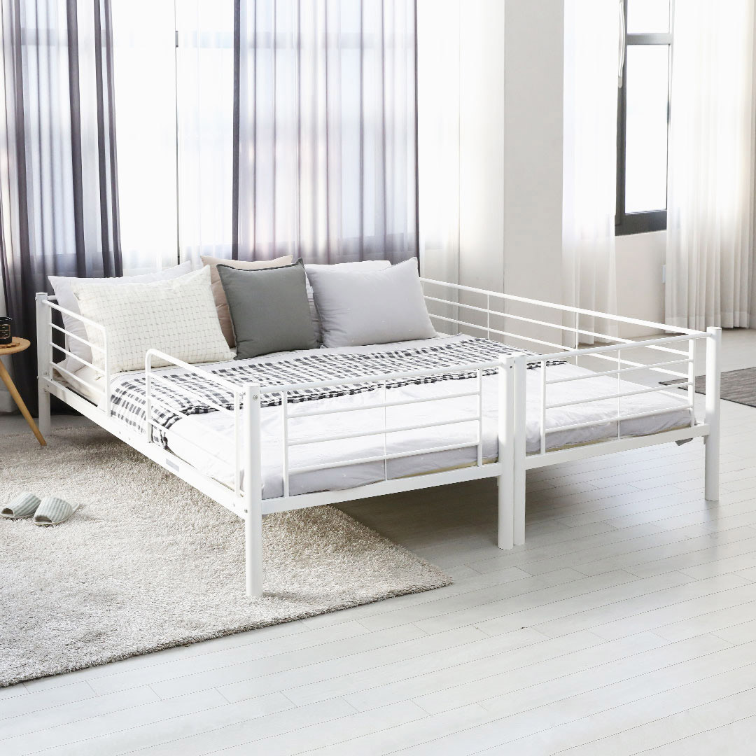 [선물이벤트] 일루일루 코지 싱글 분리형 2층침대 프레임 성인 이층 저상형 철제 기숙사