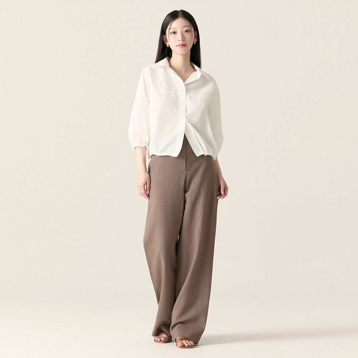 로엠 린넨 바지 RMTWF37RT4 이미지 4