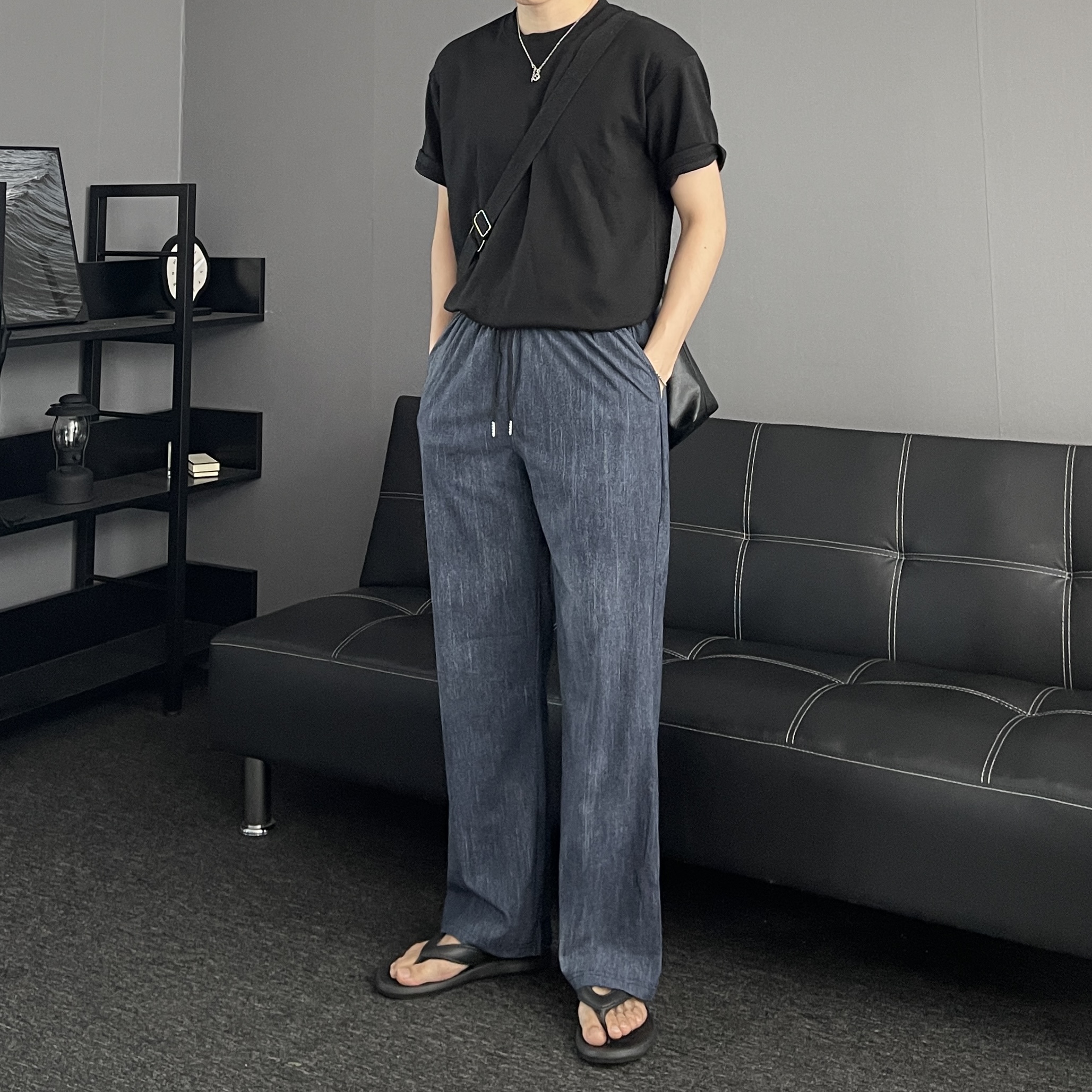 남자여름청바지 남자밴딩청바지 통청바지 - 상세 이미지 4