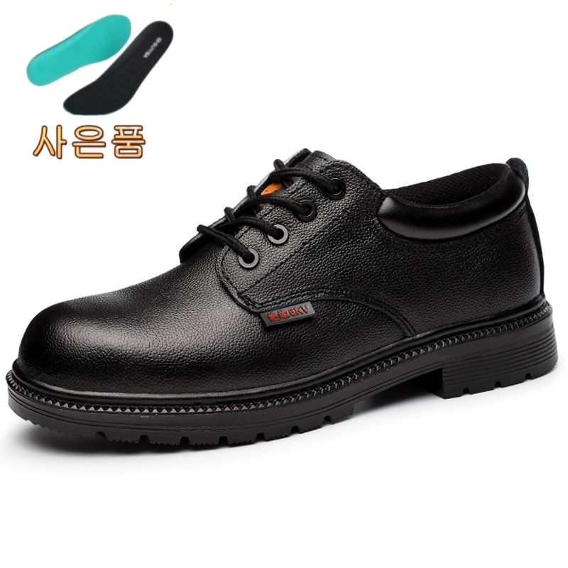 블랙 컬러 가죽 초경량안전화 패션안전화 발편한 절연화 - 상품 이미지