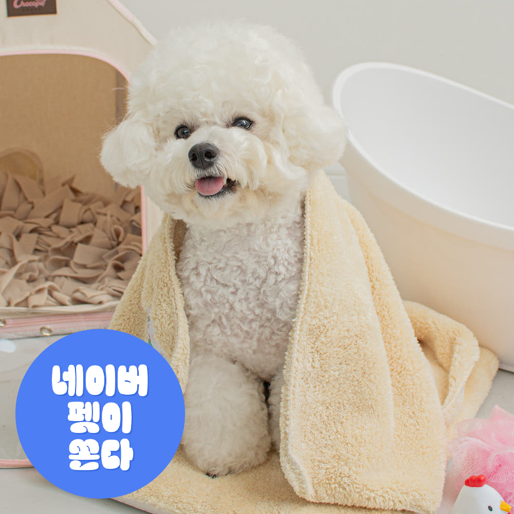 초코펫하우스 강아지 수건 펫 목욕 타올 고양이 애견 몬스터 펫타올 플러스 소형 제품 이미지