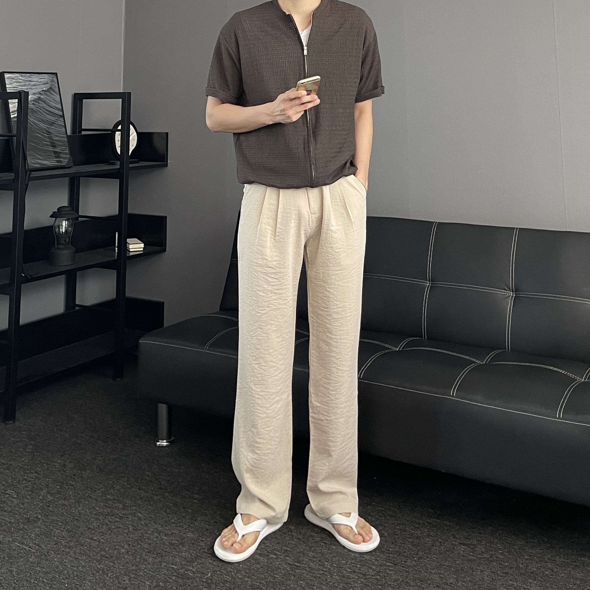 남자린넨슬랙스 남자여름슬랙스 여름긴바지 린넨팬츠 이미지 6
