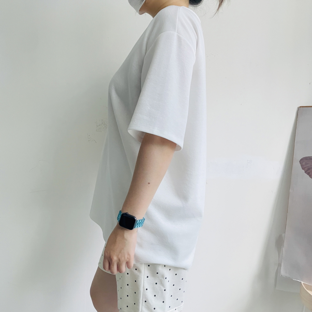 여성빅사이즈반팔티 박스티 흰티 기본 브이넥 티셔츠 2사이즈 - 상세 이미지 5