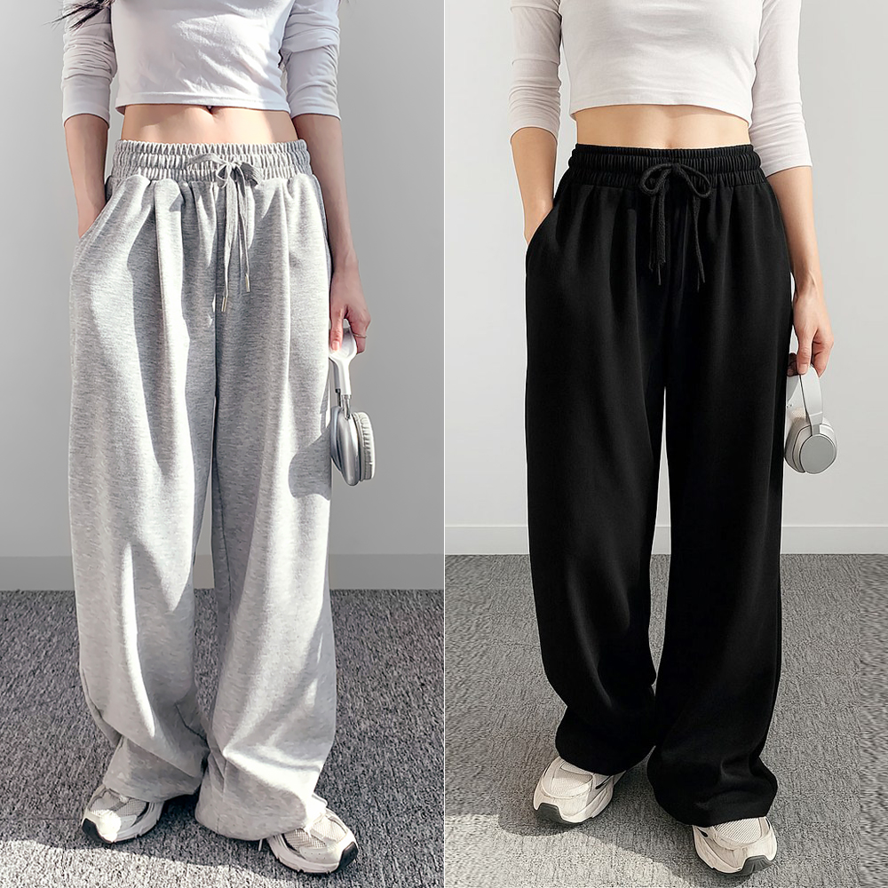 어브라운 여성 데일리 핀턱 와이드 트레이닝 바지 츄리닝 운동복 팬츠 (일반/기모) 제품 이미지