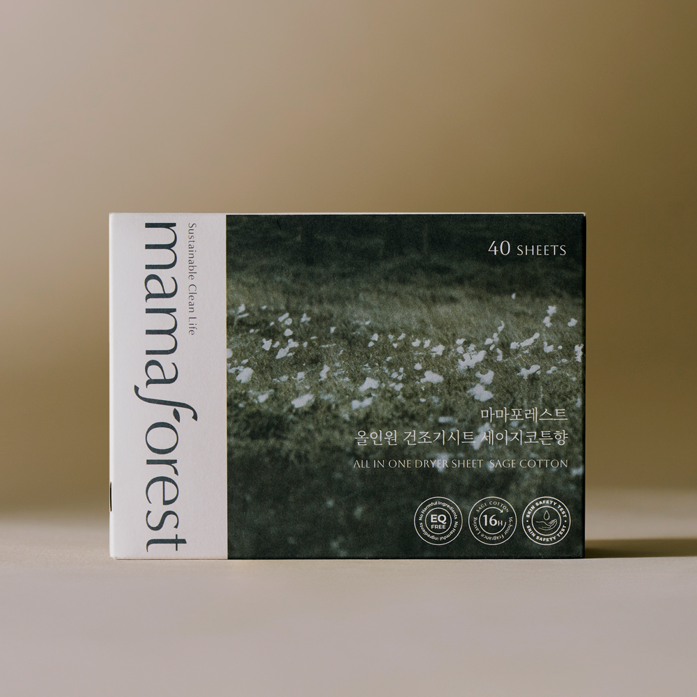 마마포레스트 올인원 건조기시트 드라이시트 유아 섬유유연제 세이지코튼향 40매