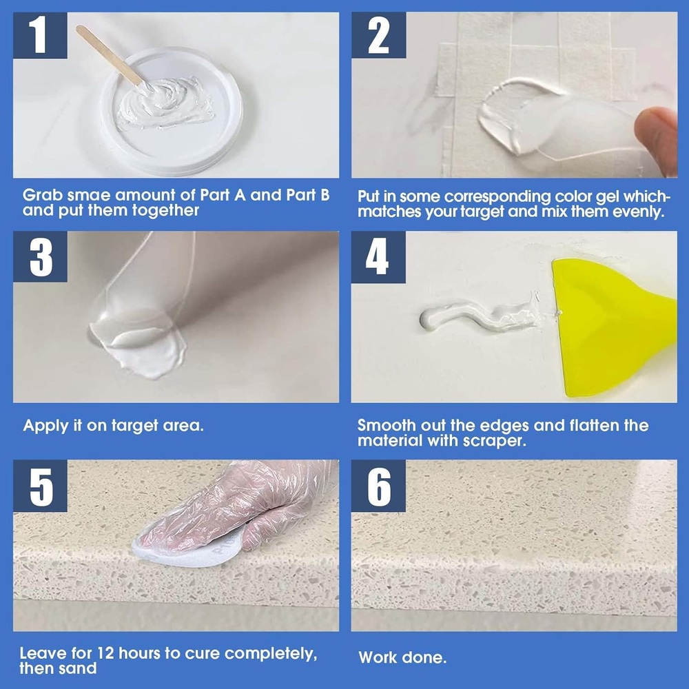 대리석 씽크대 상판 보수키트 흰색 균열복구 DIY 흰색 - 상세 이미지 4