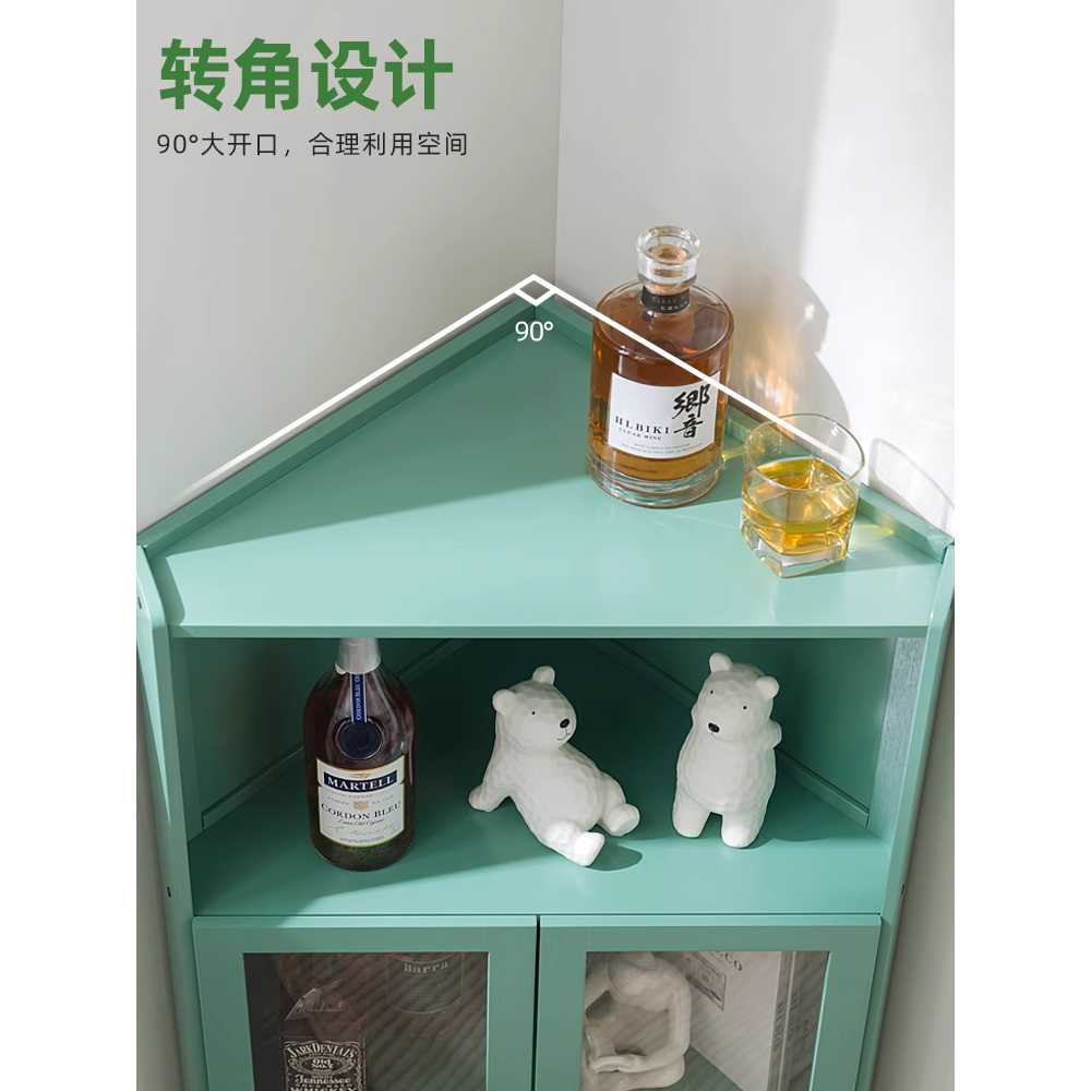 코너 수납장 원목 주방 와인 벽 보관 사이드 선반 가구 3단 투명 - 상세 이미지 5