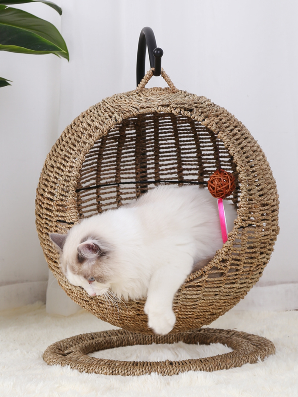 강아지 그네 반려동물 고양이 스윙 바구니 반려묘 베드 소파 애완 흔들 원목 새끼고양이용 - 상세 이미지 4