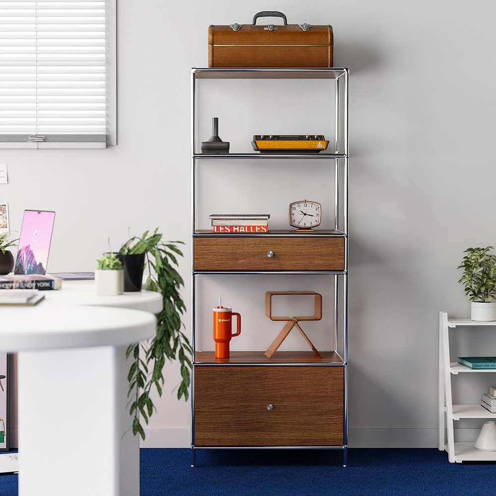 세렌티 600 모듈 선반 수납장 높은형 미드센츄리 다용도 틈새 거실 서랍장