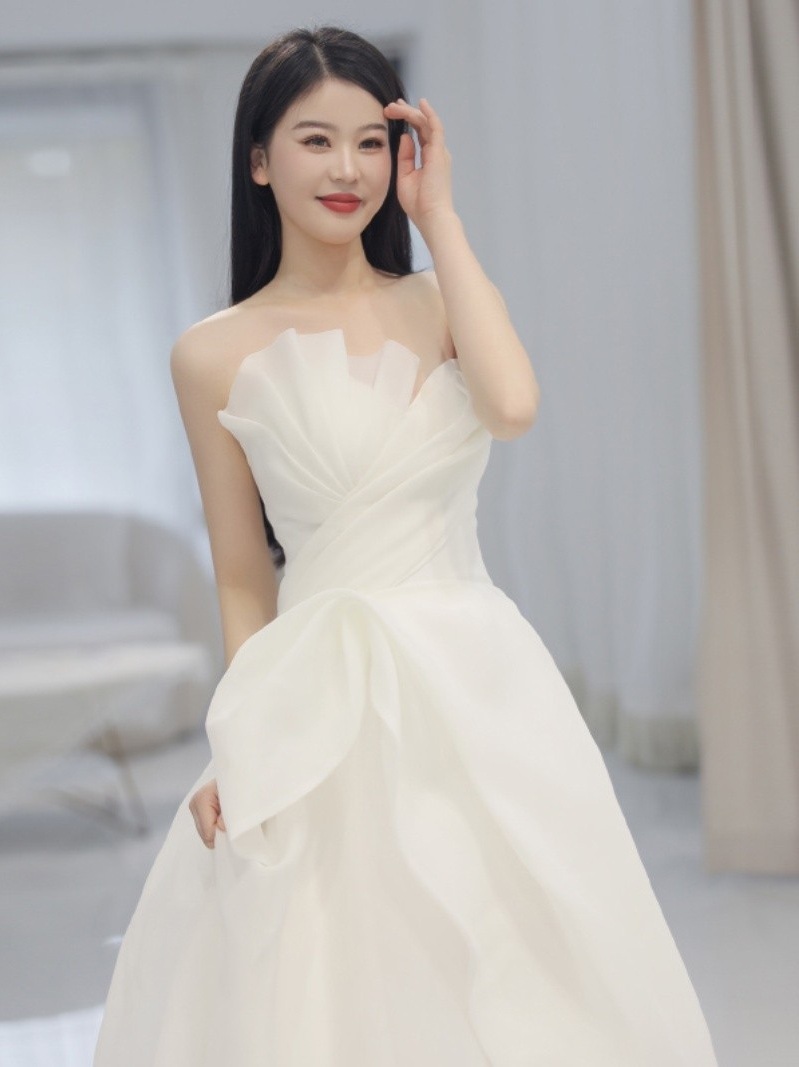 오프숄더 웨딩드레스 셀프웨딩 피로연 셀프 브라이덜샤워 - 상세 이미지 5
