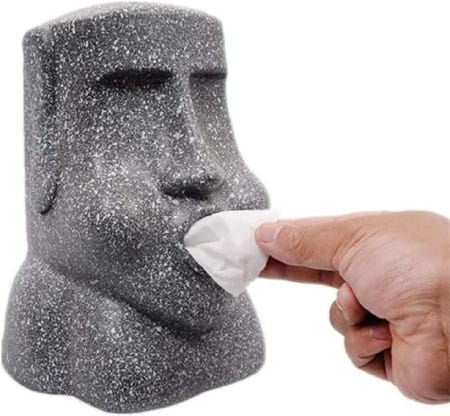 [해외]MLTUN MAKAN 이스터 섬 돌 초상화 티슈 페이퍼  크리에이티브 홈 대형 모 석상 모양 코 종이 상자 흥미로운