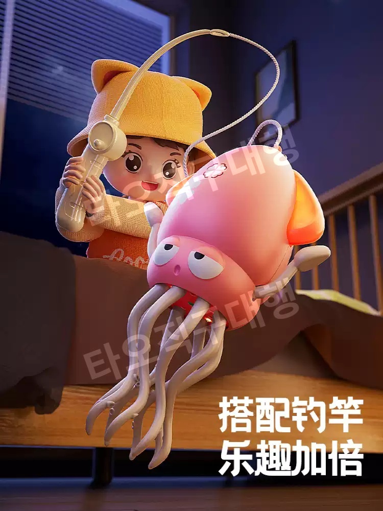춤추는오징어 장식품 댄싱 댄싱오징어 문어 댄스 재밌는 장난감 귀여운 자동 움직이는 - 상세 이미지 2