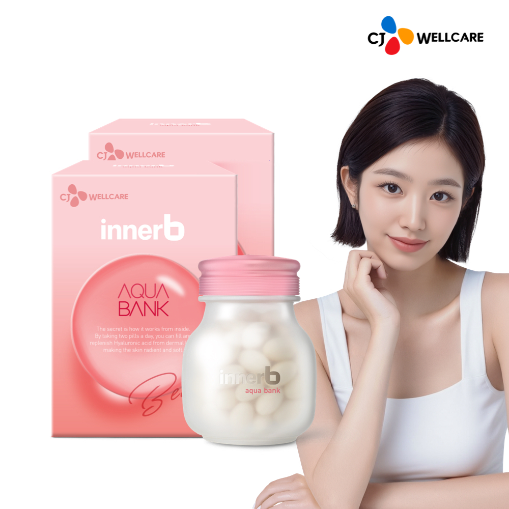 CJ 이너비 아쿠아뱅크 먹는 히알루론산 피부보습 56캡슐, 2개 - 메인 이미지