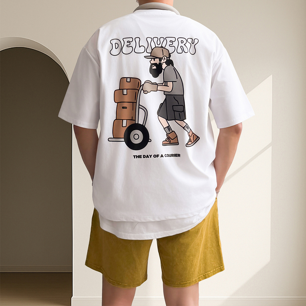 쿨반팔티 커플반팔티 어깨넓어보이는옷 - 상세 이미지 5