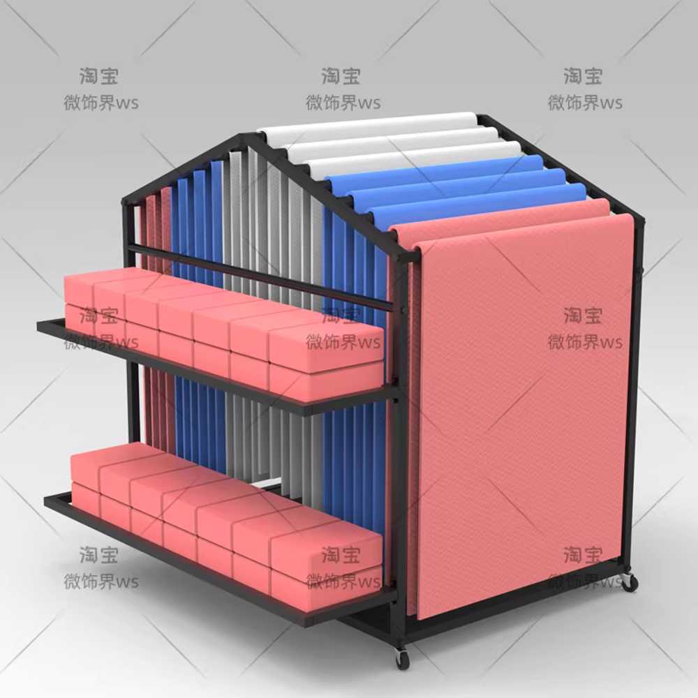 요가매트 걸이 스탠드 보관대 거치대 학원 수납장 11칸 요가 매트 걸이 - 블랙 - 상세 이미지 3