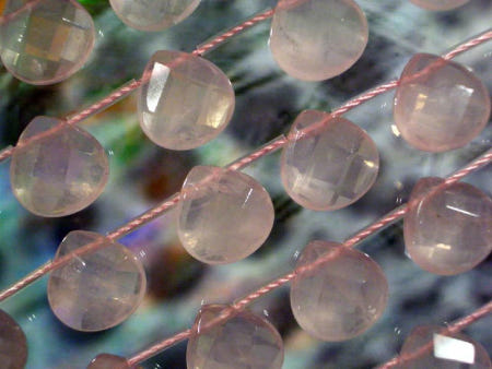 [해외]팅스 크랩 천연석 비즈 로즈쿼츠 마론 컷 13 14 7mm 1가닥 약40cm 22개