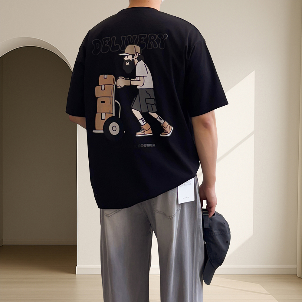 쿨반팔티 커플반팔티 어깨넓어보이는옷 - 상세 이미지 3