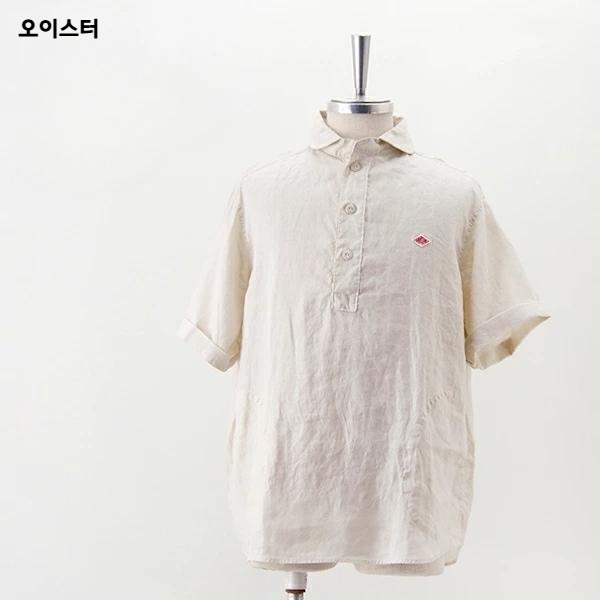 단톤 로고 린넨 라운드카라 남성 반팔셔츠 DT-B0284FLI 차콜 36 이미지 7