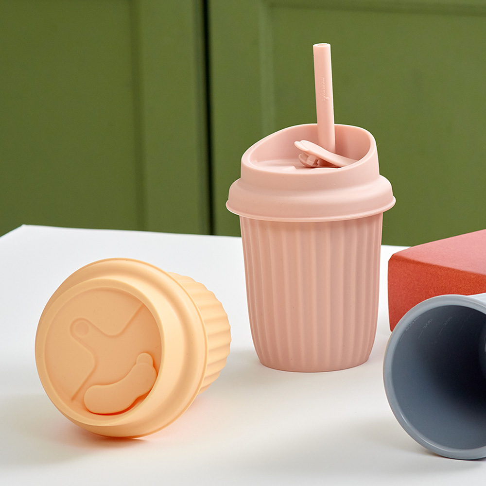 마미스테이블 아기빨대컵 S(250ml) 최상급 식품등급 실리콘 간편한세척(빨대솔포함)