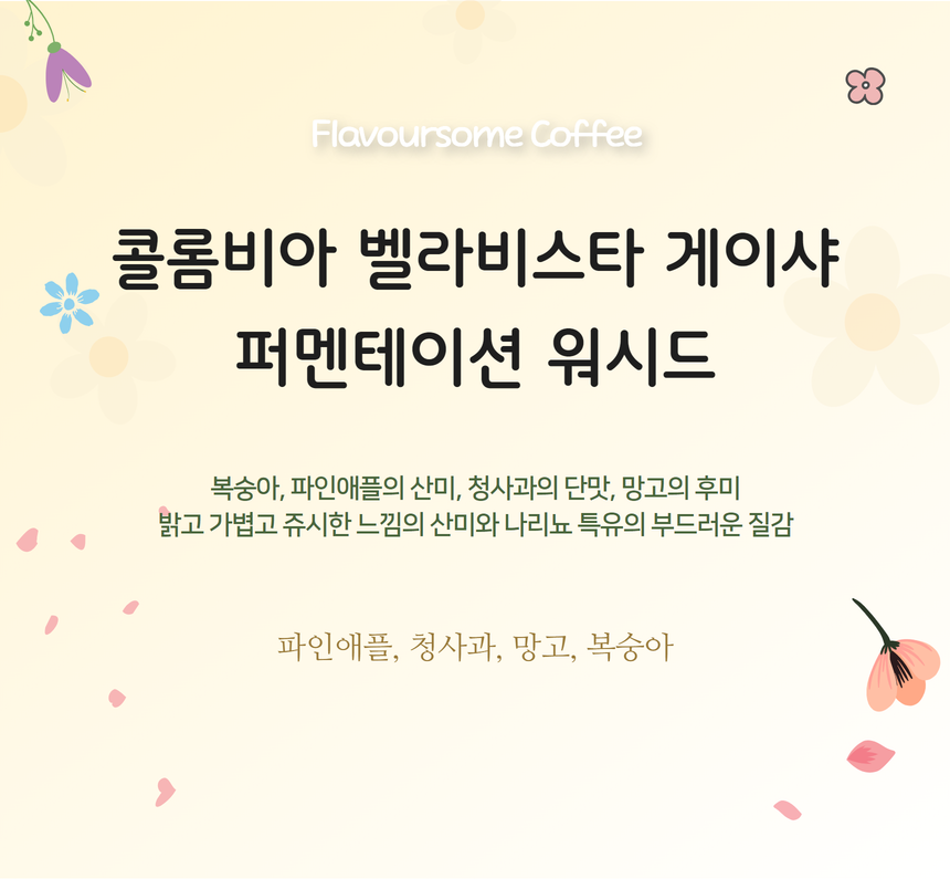 콜롬비아 벨라비스타 게이샤 퍼멘테이션 워시드 - 메인 이미지