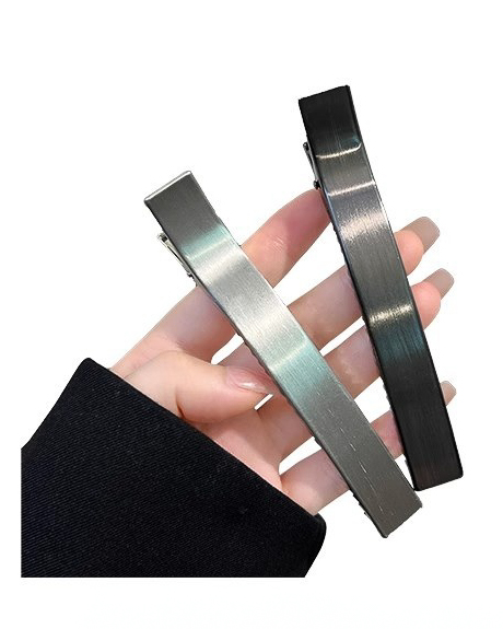 12cm 대형 헤어집게 악어 메탈 무광 일자형실버+다크실버 2종세트 이미지