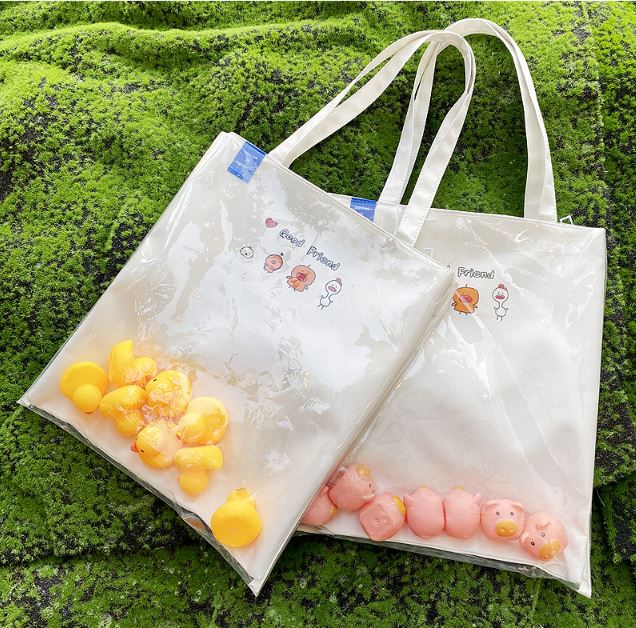 땡큐베리메르시 투명창 에코백 콘서트 덕질템 꾸미기 가방 재밌는 여름 소품 비치백 - 상품 이미지