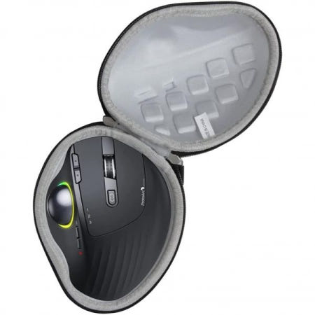 [해외]프로토아크 무선 트랙볼 EM01 NL 인체공학적 블루투스 롤러볼 엄지 마우스 충전식 컴퓨터 노트북 마우스용 허미셸 하드 트래블 케이스