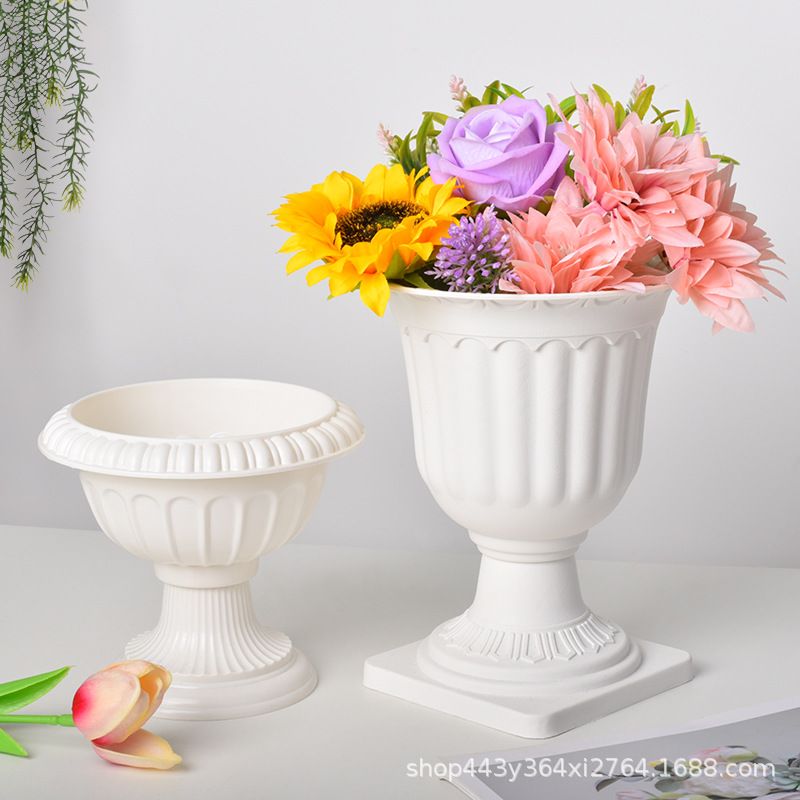 유럽풍 플라스틱화분 엔틱 감성 장식 가드닝 소품 플랜터 화분A 16x14cm - 상세 이미지 3