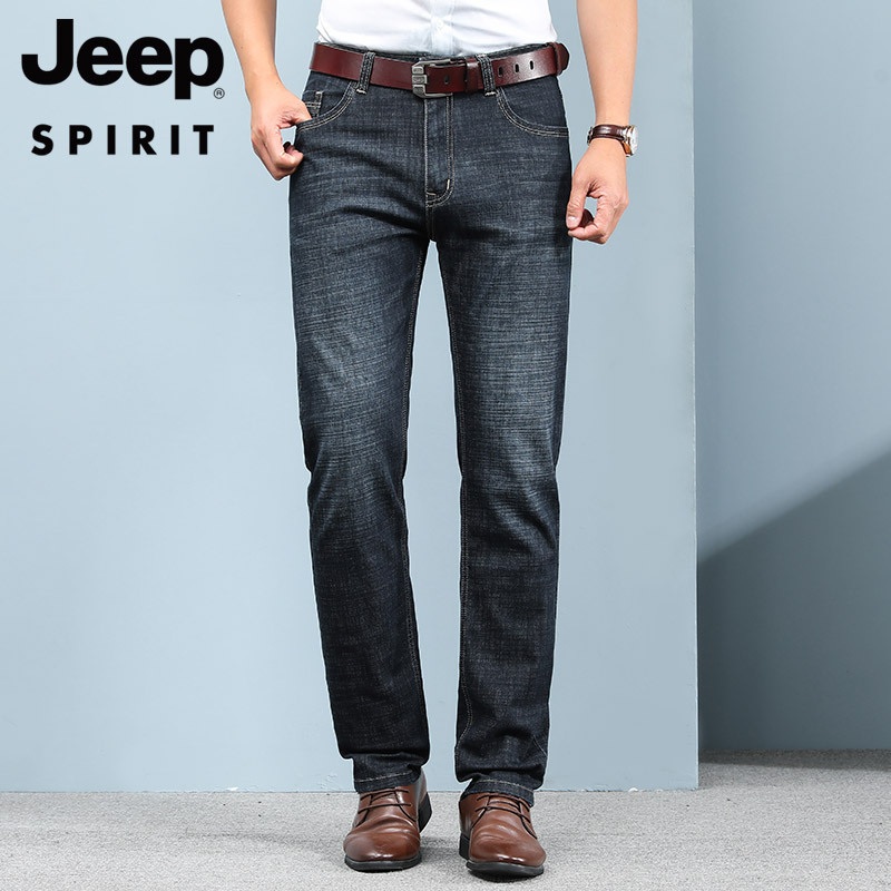 JEEP SPIRIT 남자 청바지 여름 일자핏 스판 캐주얼 슬랙스 팬츠 - 상품 이미지