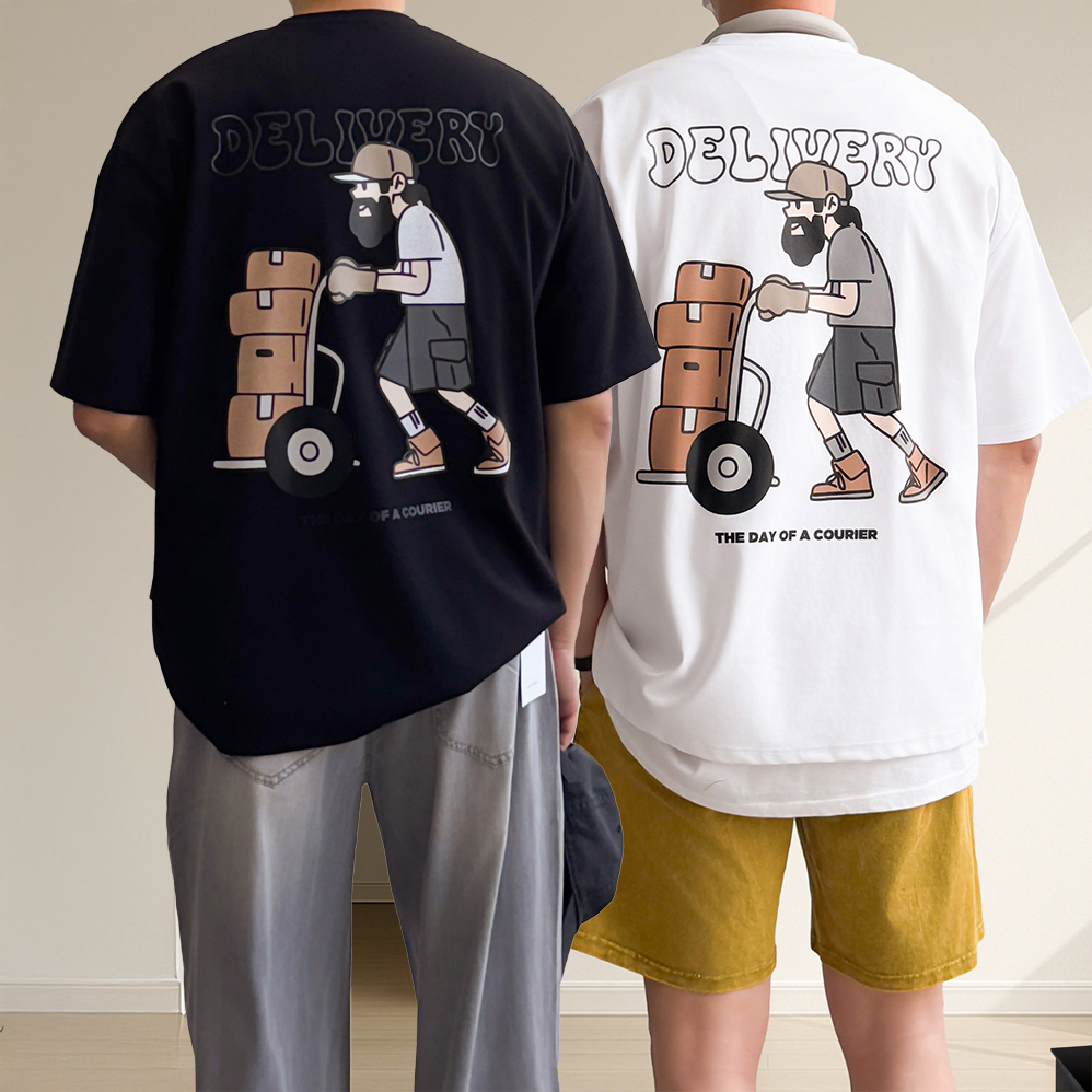 쿨반팔티 커플반팔티 어깨넓어보이는옷 - 상세 이미지 2