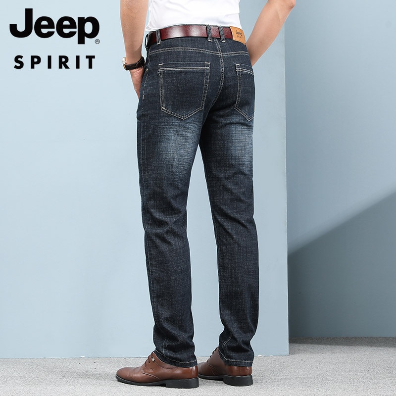 JEEP SPIRIT 남자 청바지 여름 일자핏 스판 캐주얼 슬랙스 팬츠 - 상세 이미지 5