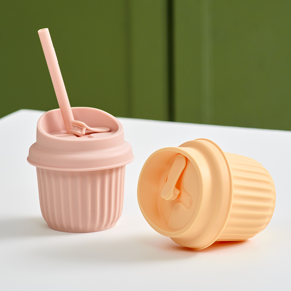 마미스테이블 아기빨대컵 S(250ml) 최상급 식품등급 실리콘 간편한세척(빨대솔포함)