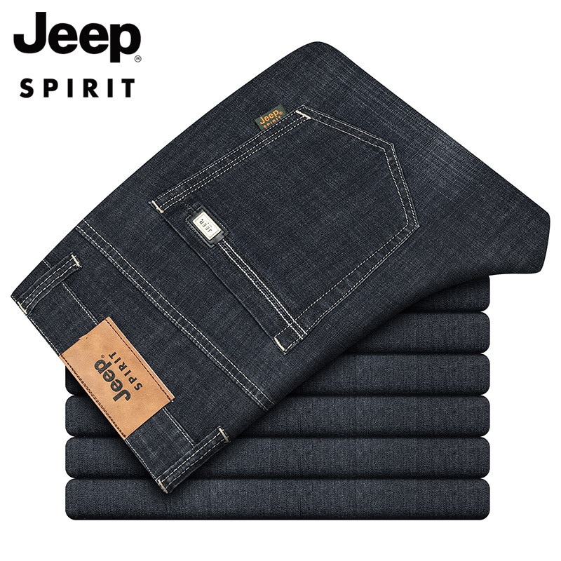 JEEP SPIRIT 남자 청바지 여름 일자핏 스판 캐주얼 슬랙스 팬츠 - 상세 이미지 3