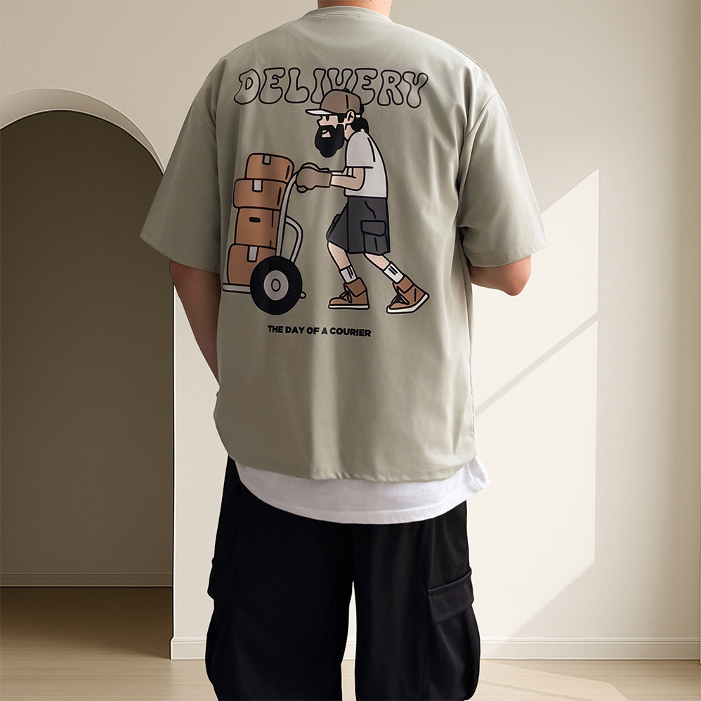 쿨반팔티 커플반팔티 어깨넓어보이는옷 - 상세 이미지 4