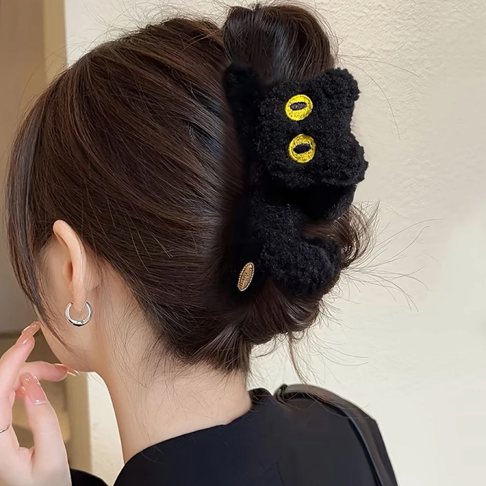 고양이 헤어집게핀 올림머리 집게핀 헤어핀 반묶음 헤어 클립 귀여운 고양이 캐릭터 집게 - 상세 이미지 4