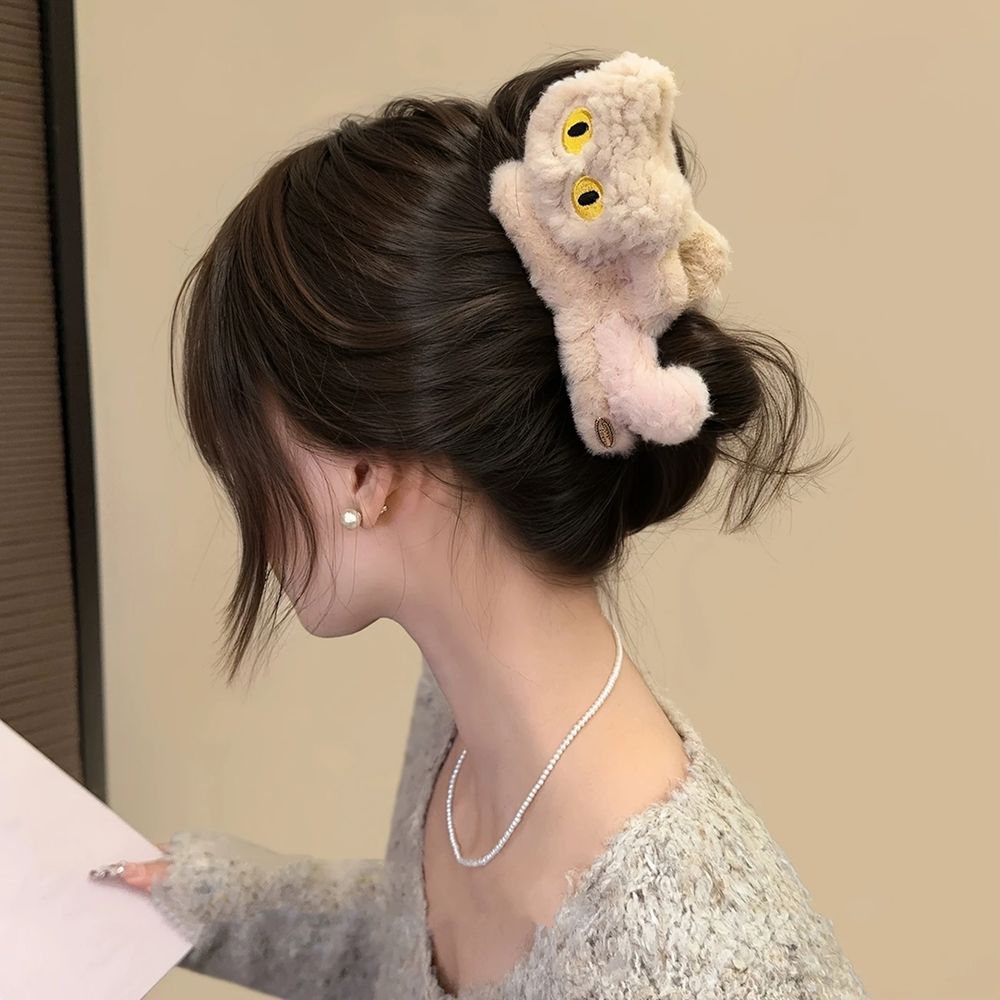 고양이 헤어집게핀 올림머리 집게핀 헤어핀 반묶음 헤어 클립 귀여운 고양이 캐릭터 집게 - 상세 이미지 5