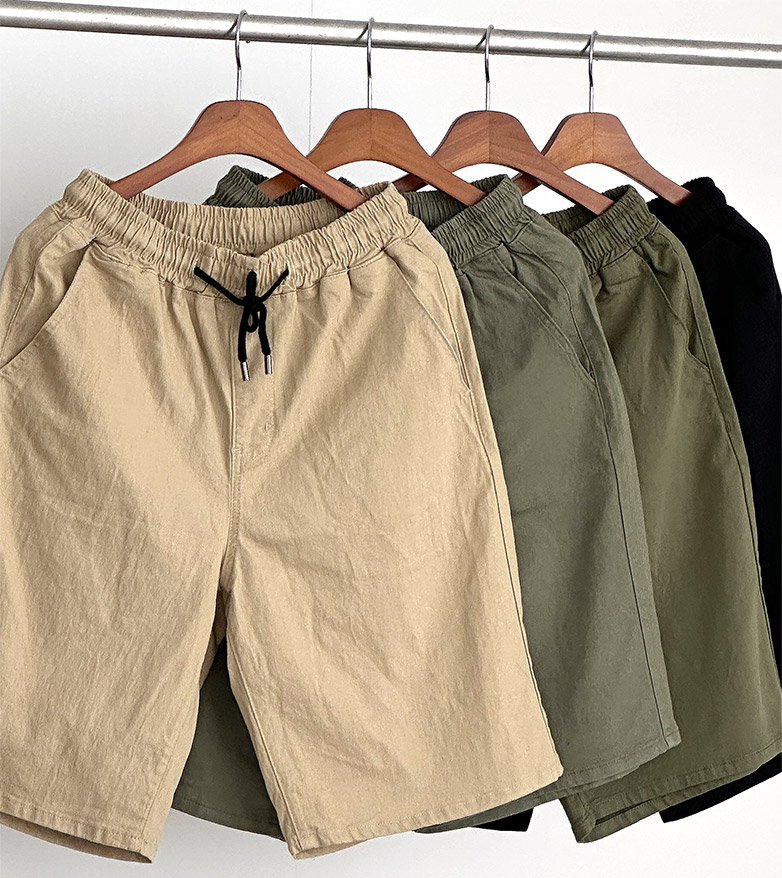 남자 버뮤다 코튼 스판 여름 밴딩 반바지 팬츠 - 상세 이미지 5