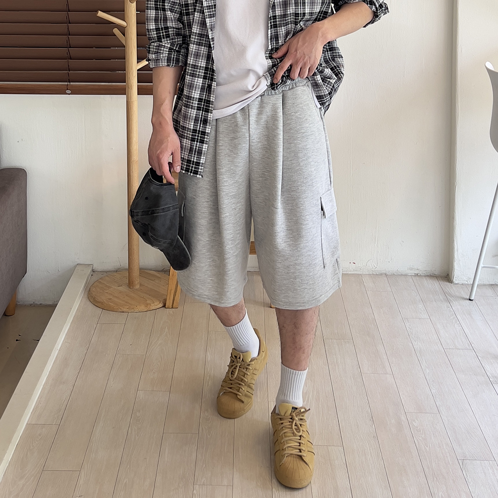 남자버뮤다팬츠 카고반바지 벌룬팬츠 남자와이드반바지 - 상세 이미지 2