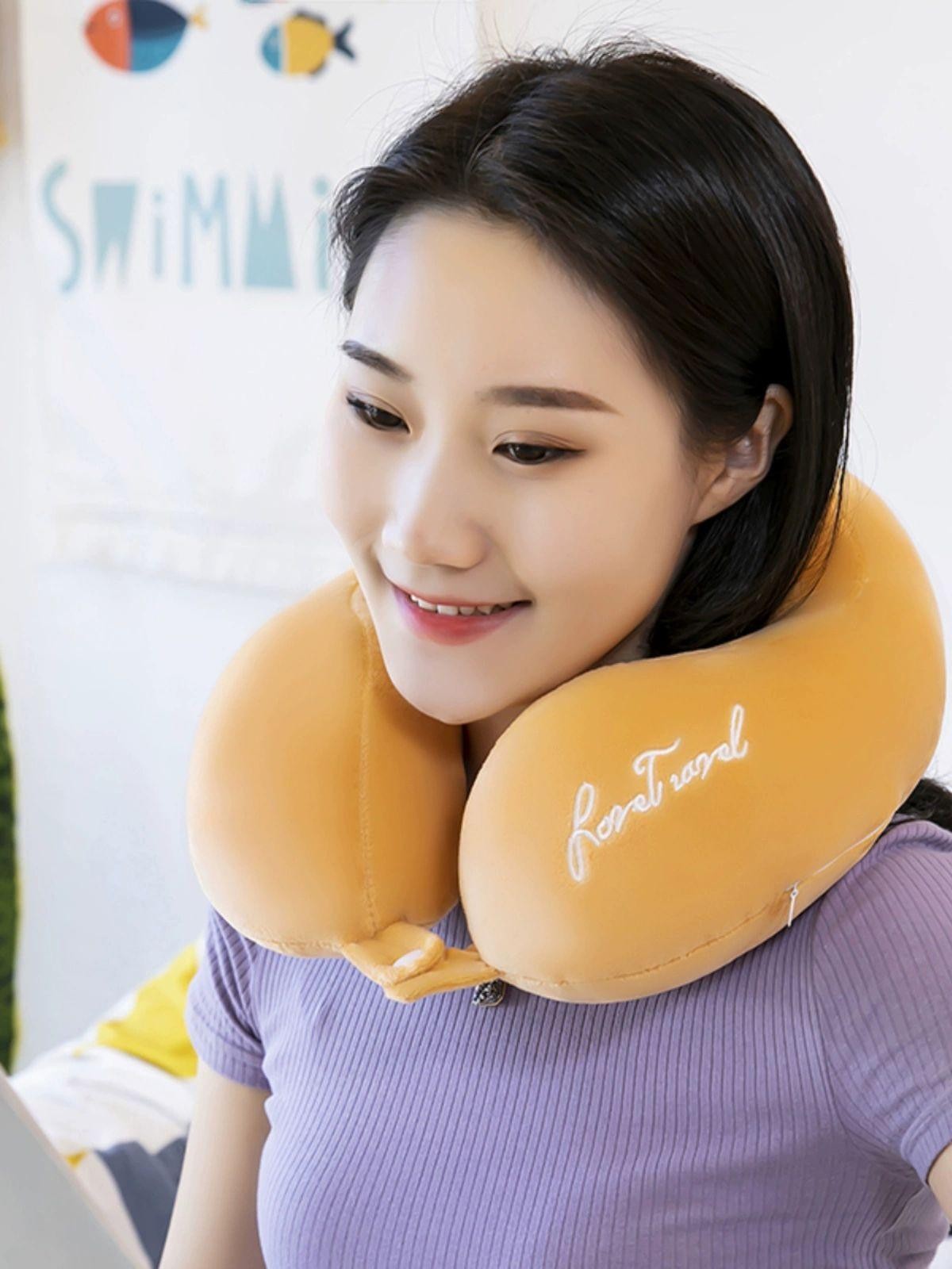 목베개 여행용 휴대 U자형 자동차 머리 척추 베개 목쿠션 1.일반형 메모리폼 그레이 - 상세 이미지 2