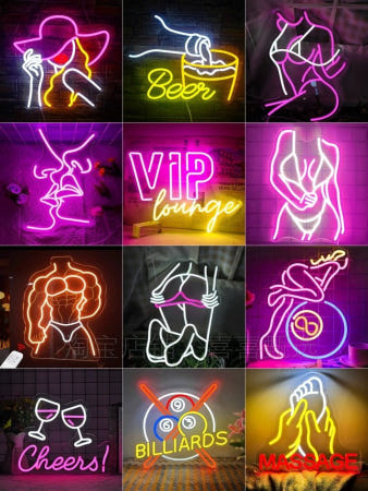 [해외]맥주 타임 LED 네온 조명 펍 USB 야간 레스토랑 여성감 네온사인 커스터마이즈 무료 디자인