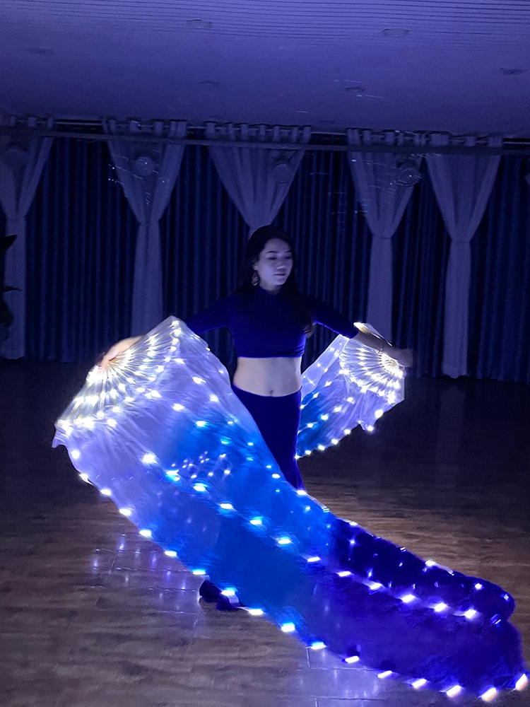밸리댄스 조명 의상 벨리 댄스 실크 베일 선풍기 LED - 상세 이미지 2