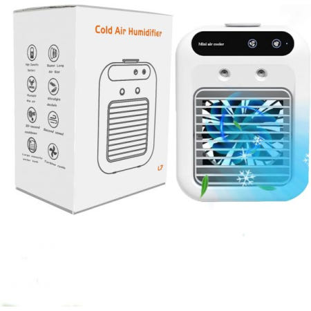 [해외]홈룸 캠핑카 사무실용 휴대용 에어컨 팬, 증발식 쿨러, USB-C 개인용 미니 터치스크린 데스크탑 냉각 팬